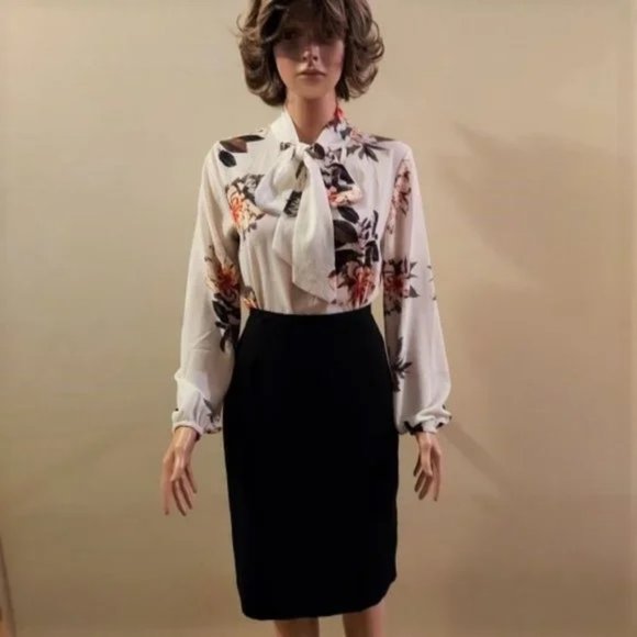 Vintage Meg Allen by Liz Claiborne Black Pencil Skirt Size 6 NWOT - Picture 1 of 6